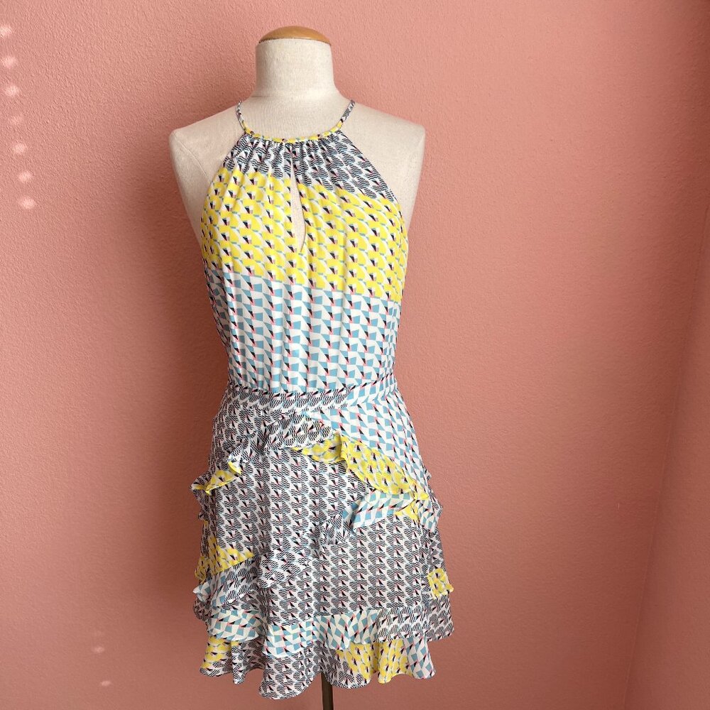 Parker NY Gia Keyhole Ruffled Dress NWT M